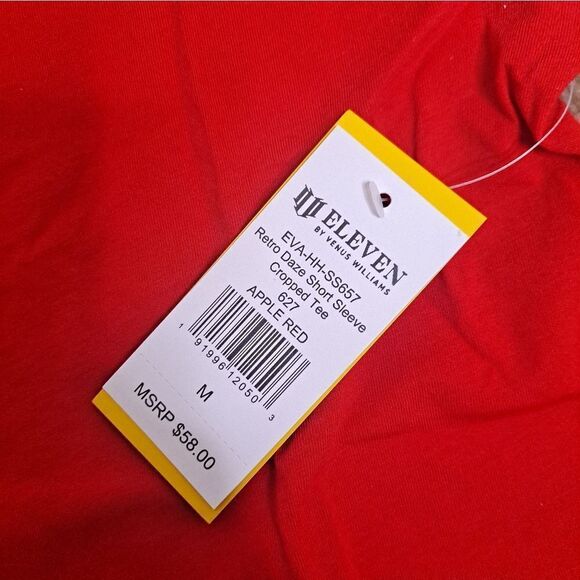 Eleven by Venus Williams Retro Daze Short Sleeve Cropped Tee Apple Red - Picture 5 of 10